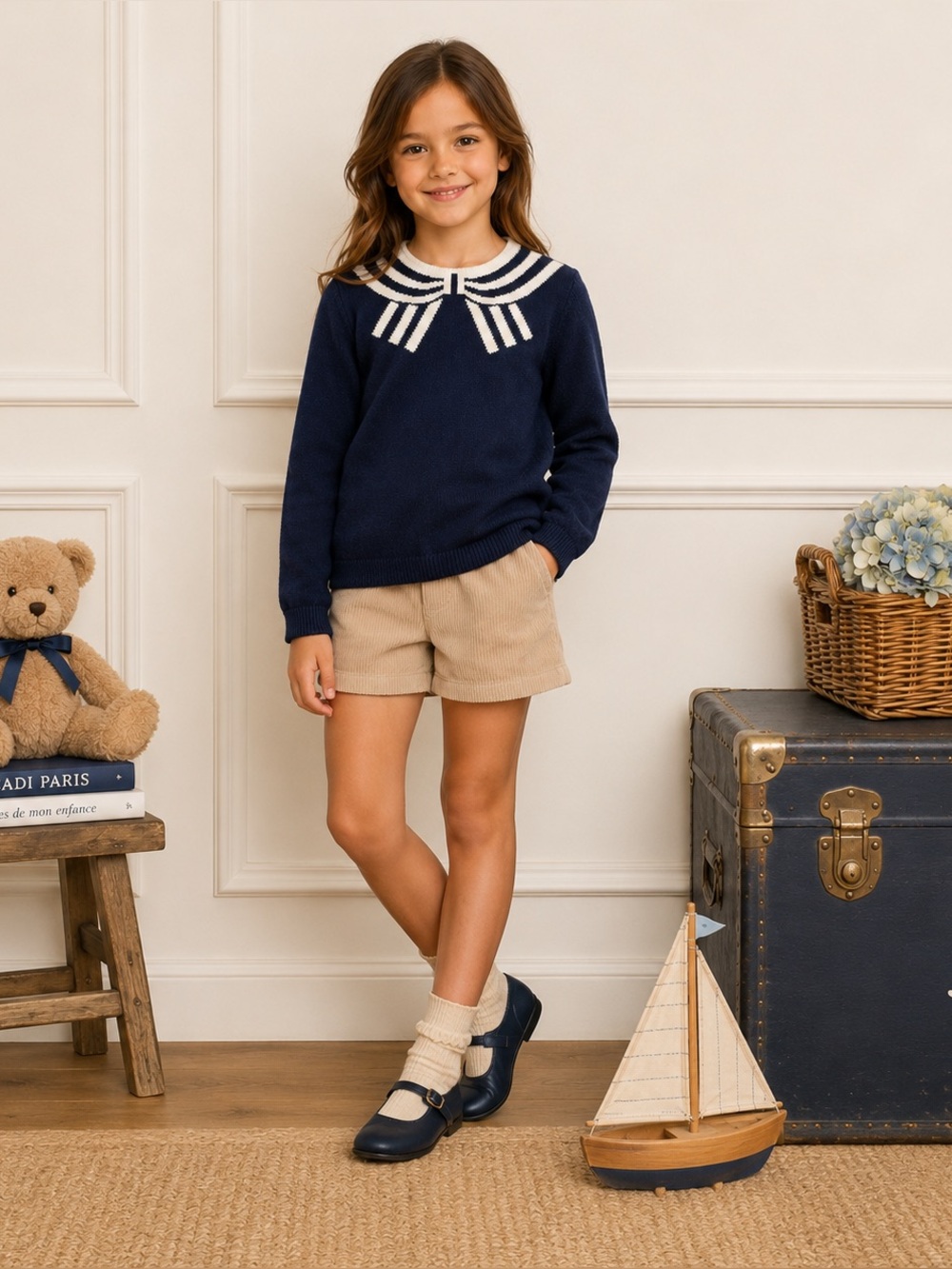 Jacadi Paris Merino Wool Nautical Sweater – Size 10A / 140 cm – Like New